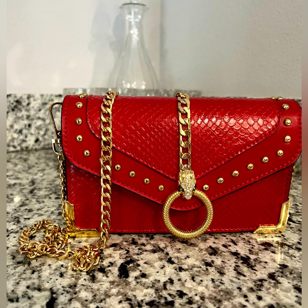 ✨🤩Aldo Red bag Gold Chain Strap